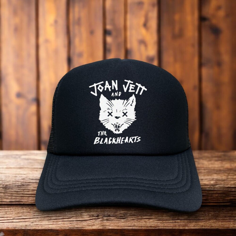 Joan Jett And The Blackhearts Unisex Trucker Hat Black 60s Glam Rock Punk Cap